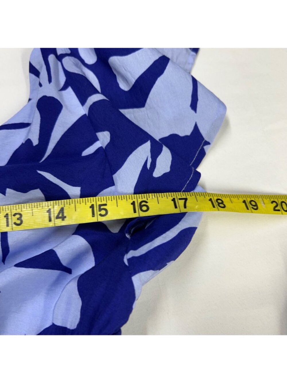 Nine West Blue & White Floral Ruffle Sleeve Maxi Dress With Tie Front Detail Ela - Picture 11 of 16